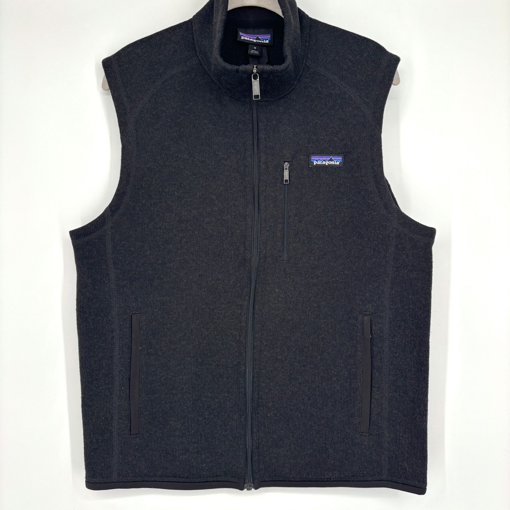 Patagonia Better Sweater Vest Charcoal Black Full Zip Fleece Whirlpool Sz Medium